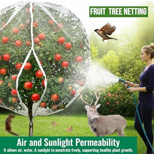 12x16ft extra large drawstring & zipper fruit tree, side view