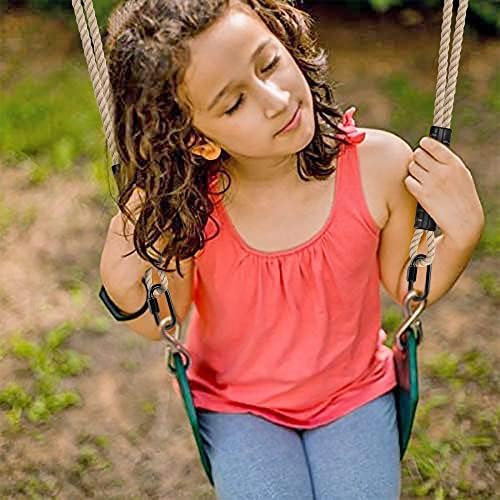 SELEWARE 4ft Hammock Straps, Tree Swing Rope with Carabiner | Beige Extension Kit, Easy Setup, Supports Tree Swings, Hammock Chairs, Indoor Outdoor Applications
