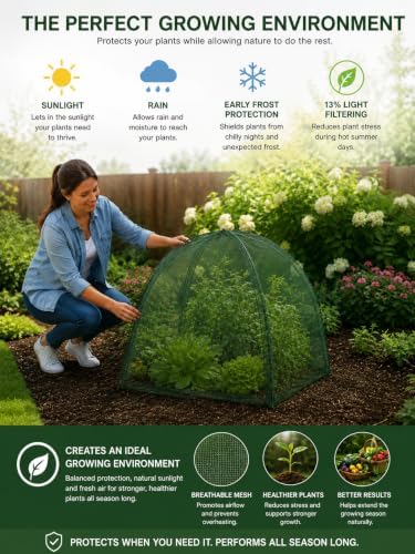 nuvue products 25200 pop-up garden netting animal and, side view