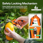 VIVOSUN 6.5 Inch Garden Scissors, Orange Pruning Shears for Plants, 2-Pack | Straight Precision Stainless Steel Blades, Comfort Ergonomic Grips, Ideal Snip for Deadheading, Trimming & Shaping Plants
