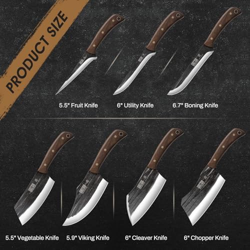 hoshanho butcher knife set, sharp kitchen knife set shown in use