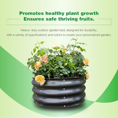 gardmax 2x2x1ft galvanized round raised garden bed kit, package contents