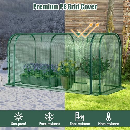 happygrill portable mini greenhouse with waterproof sun-protective pe on a desk or shelf