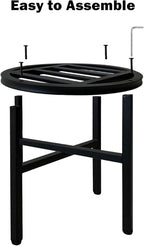 Plant Stand Indoor Outdoor,13 Inch Tall Metal Plant Stands Riser,Heavy Duty Wrought Iron Pedestal Holders for Large Flower Pot,Outside Rust-Proof Black Flower Display Shelf for Patio,1-Pack