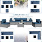 shintenchi 7 pieces outdoor patio furniture sets, patio shown in use