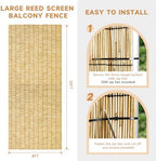 zncmrr reed fencing rolls 2 pcs natural bamboo showing dimensions