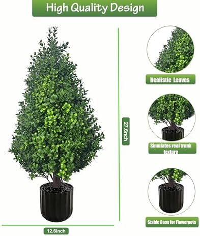 artificial potted plants boxwood topiary trees outdoor indoor, package contents