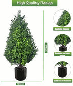 artificial potted plants boxwood topiary trees outdoor indoor, package contents