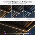 purple leaf 92ks louvered pergola 10' x 14' showing dimensions