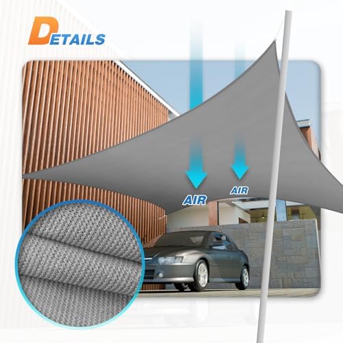 tang 12' x 14' sun shade sail rectangle showing dimensions
