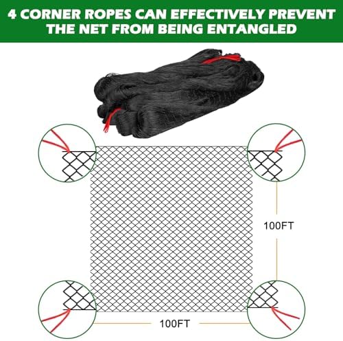 bstpcoo chicken netting roof hawk 100x100ft, heavy duty, side view