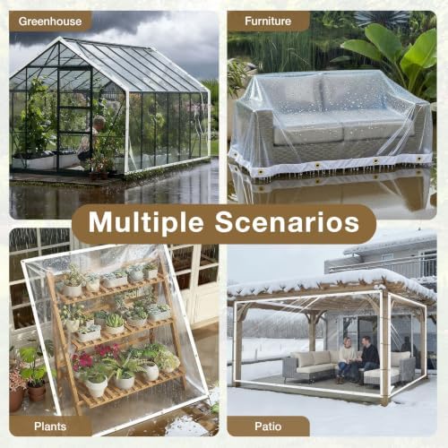 clear tarp 8x10ft heavy duty waterproof clear tarp on a desk or shelf