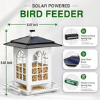 birdream 2 pack solar bird feeders for outdoors, side view