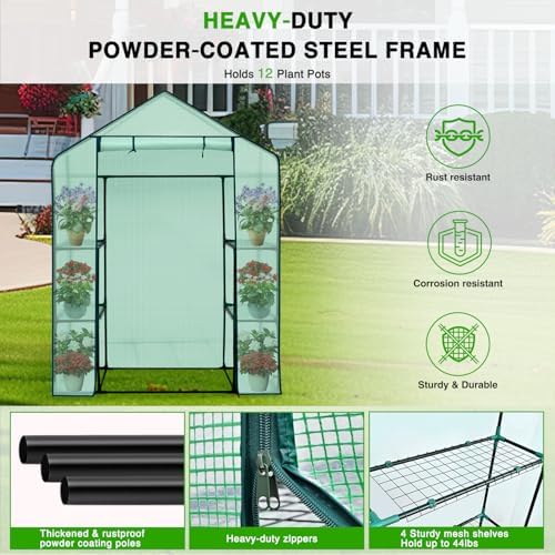 yesker greenhouse 57"x29"x77" walk in green house, package contents