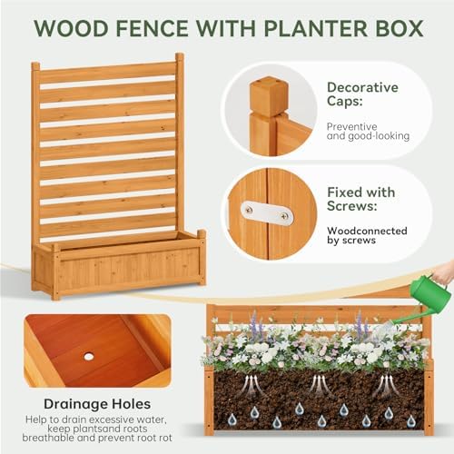 aoxun air conditioner fence, 2-panel wood privacy screen, package contents