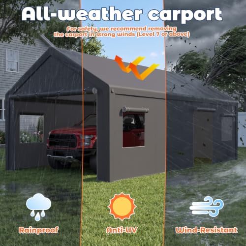 13x25 ft heavy duty carport, portable garage car, package contents
