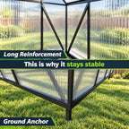 6x6ft aluminum polycarbonate greenhouse kit, elegant black, package contents