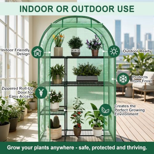 4-tier mini greenhouse for outdoors, 40" x 18", close-up detail