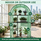 4-tier mini greenhouse for outdoors, 40" x 18", close-up detail