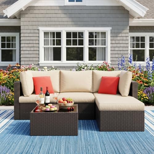 vongrasig 5 piece patio furniture sets, outdoor patio, close-up detail