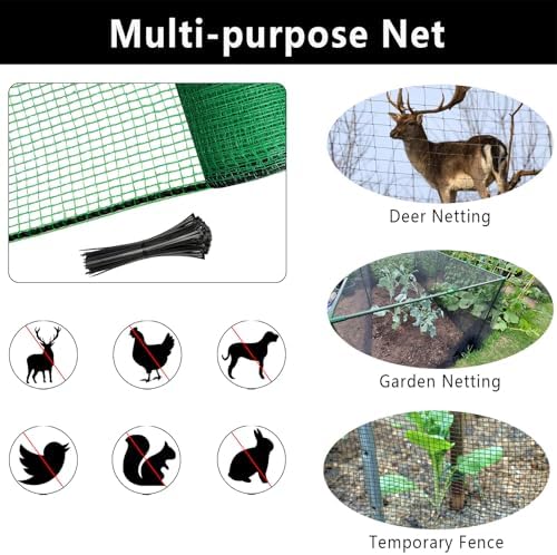 poyee deer fence netting 5x100ft plastic mesh netting on a desk or shelf