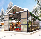 amerlife 10x18 ft polycarbonate greenhouse with 4 roof, package contents