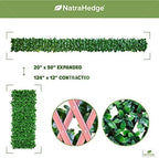 natrahedge 20''x50'' artificial privacy grass wall decor, laurel, front angle view