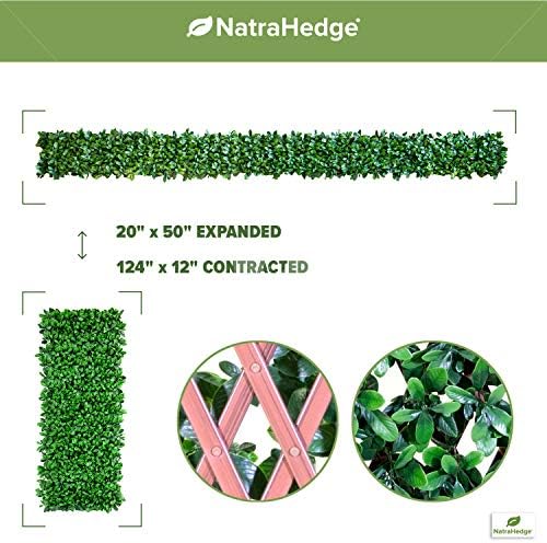natrahedge 20''x50'' artificial privacy grass wall decor, laurel, front angle view