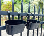 10" metal hanging planter for railing with detachable, view 9