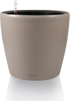 Dexceder 9x8 Inches Self Watering Planter Indoor Outdoor, Inner Pot Design, Thickened Table Flower Plant Pot with Water Level Indicator (Taupe Matte)