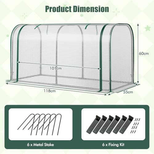 happygrill portable mini greenhouse with waterproof sun-protective pe, front angle view