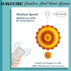 Sun Wind Spinner Outdoor Decor, Yellow Orange Sunflower 6 Inch 3D Wind Sculpture for Garden Patio Yard Hanging, Ideal Gifts for Mom Women