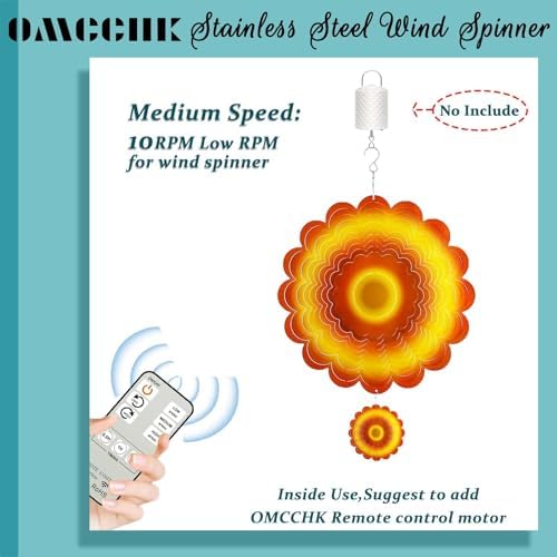 Sun Wind Spinner Outdoor Decor, Yellow Orange Sunflower 6 Inch 3D Wind Sculpture for Garden Patio Yard Hanging, Ideal Gifts for Mom Women
