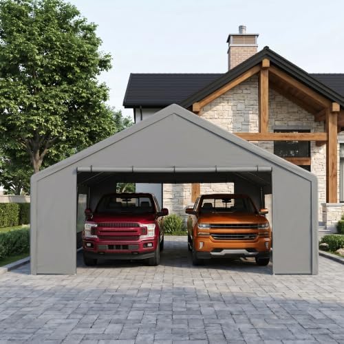 tooluck carport 20x20 heavy duty 2 car carport, package contents