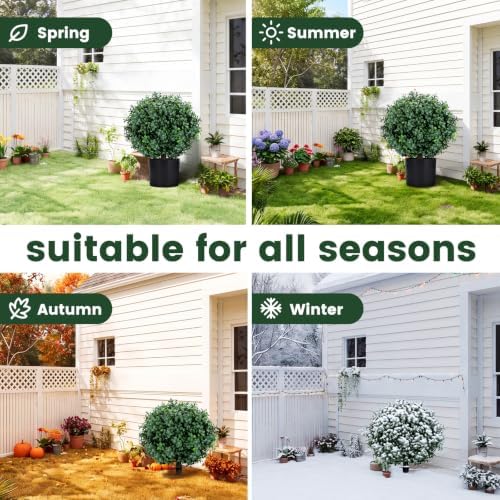 enven set of 2 artificial boxwood topiary trees, view 9