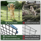 3-layer garden fence with gate 10 panel 32in, close-up detail