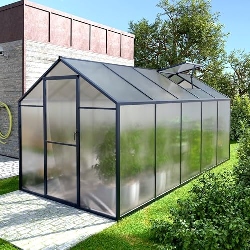 veikou 6' x 10' greenhouse, upgraded polycarbonate green, main product view
