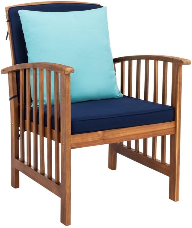 safavieh outdoor collection rocklin natural/ navy cushions/ light, view 10