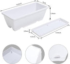 Window Box Planter, 7 Pack Plastic Vegetable Flower Planters Boxes 17 Inches Rectangular Flower Pots with Saucers for Indoor Outdoor Garden, Patio, Home Decor (White)