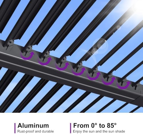 purple leaf 92ks outdoor pergola 13' x 25', front angle view