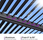 purple leaf 92ks outdoor pergola 13' x 25', front angle view