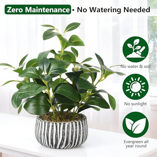 florisso fake plants artificial plants indoor, faux potted, side view