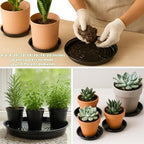 20 packs 20 inches extra-large black plant saucers, close-up detail