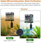hygger aquarium activated carbon, premium natural coconut shell, close-up detail