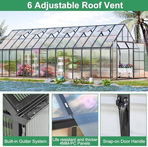 cdcasa 10x28 ft greenhouse for outdoors,large easy assembly on a desk or shelf