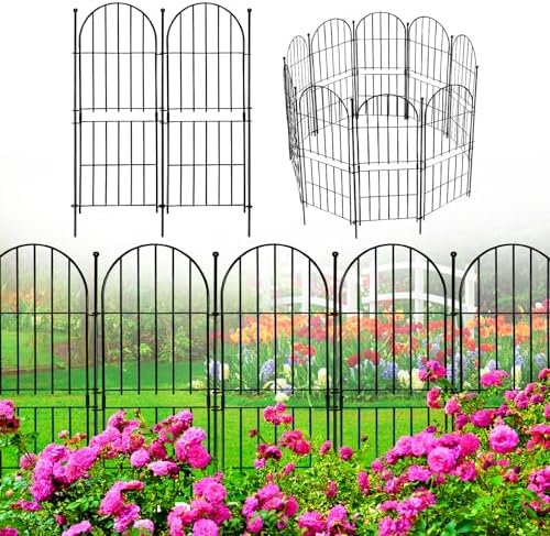 decorative garden fence, 31in (h) x 10ft(l) no, front angle view