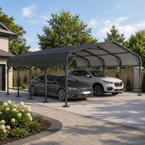 20x20 ft metal carport, outdoor heavy duty 2, view 9