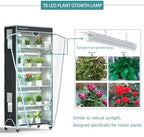 indoor greenhouse with grow lights & cover, 29.8"x13.9"x71.8" shown in use