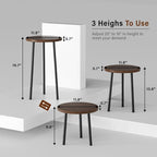 Plant Stand Indoor 2 Pack: Plant Table 14''&20'' Wooden & Metel Heavy Duty Stands for Flower Lovers - Mid Century Modern Design Stool for Bedroom/Living Room/Patio/Garden