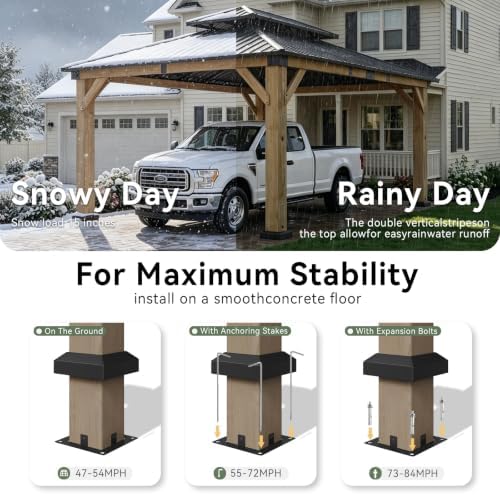 aoxun 12x16 ft heavy duty cedar wood carport, package contents
